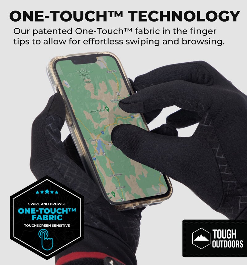 تاف أوتدورز قفازات شتوية متينة للرجال والنساء - قفازات رقيقة للرجال والنساء - قفازات شتوية للرجال والنساء مزودة بأصابع تعمل باللمس - قفازات رقيقة ودافئة للرجال والنساء - مناسبة للمشي لمسافات طويلة والجري - Image 3